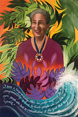 portrait commission Dr. Antonia Pantoja by Maria Dominguez